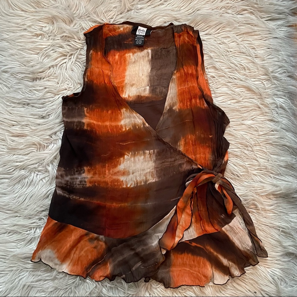 Studio 1940 Sheer Tie Blouse